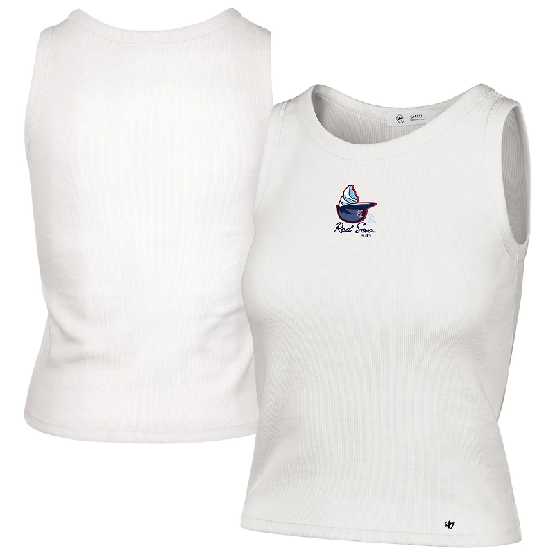 Débardeur bébé côtelé à motif tourbillon simple Boston Red Sox crème pour femme, modèle 47