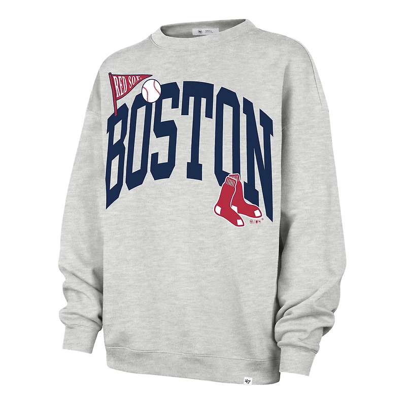 Women's '47  Gray Boston Red Sox Arched Icon Oversized Sweatshirt