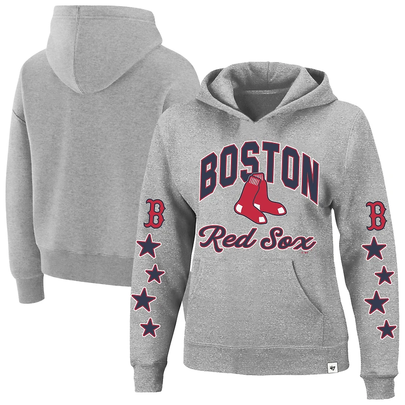 Sweat à capuche Boston Red Sox grande taille gris chiné '47 pour femme avec motif œil étoilé