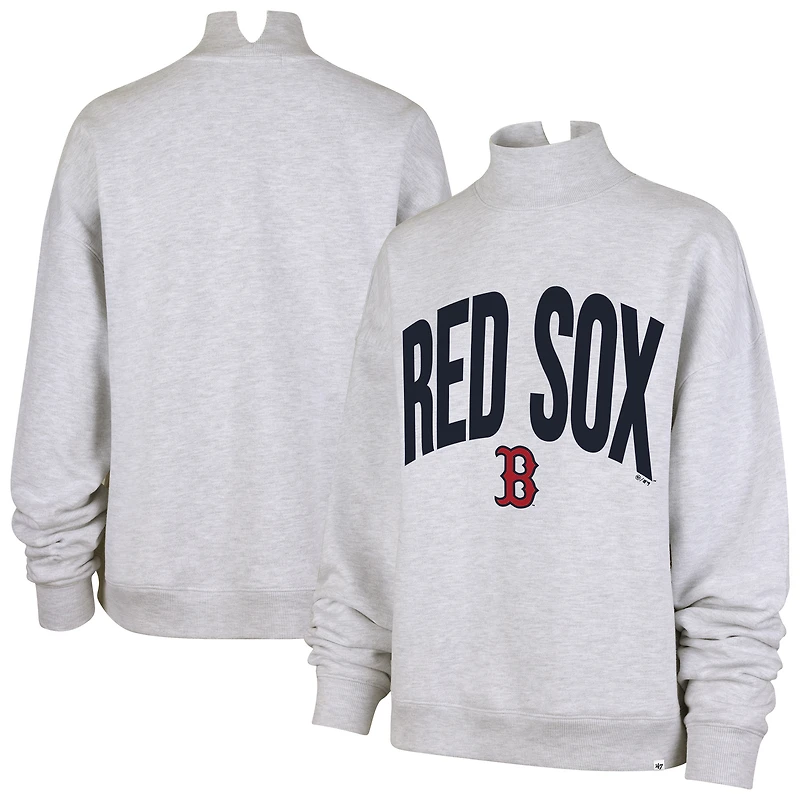 Women's '47  Heather Gray Boston Red Sox Subtle Muse Mock Neck Sweatshirt