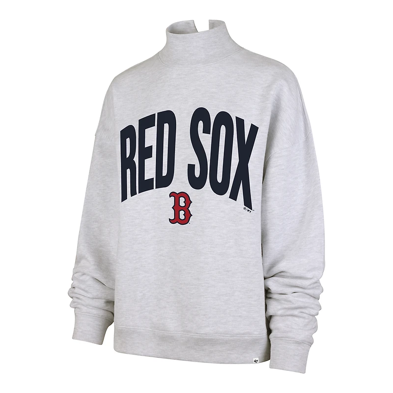 Sweat-shirt à col montant Subtle Muse gris chiné pour femme, modèle 47 des Boston Red Sox