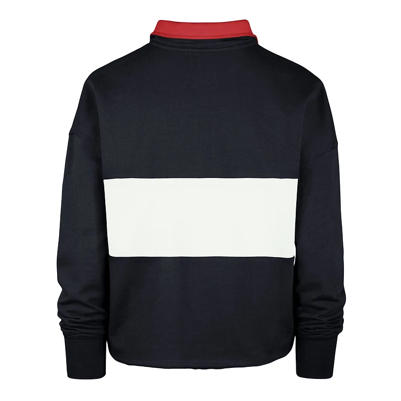 Women's '47 Navy Boston Red Sox Remi Quarter-Zip Cropped Top