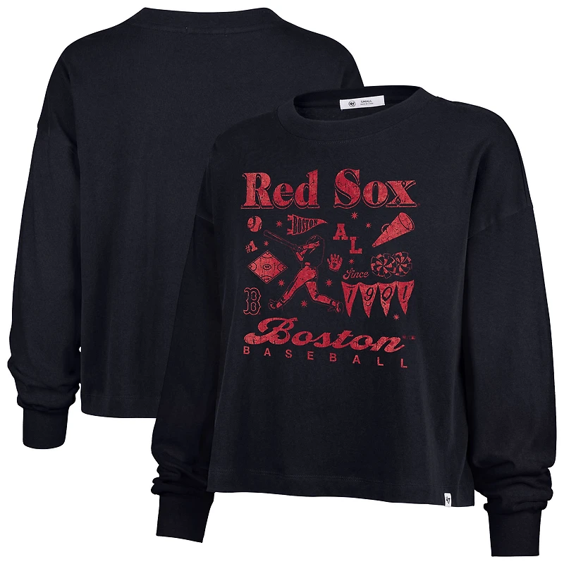 Women's '47 Navy Boston Red Sox Team Collage Sydney Long Sleeve T-Shirt