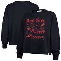 T-shirt à manches longues pour femmes, motif collage de l'équipe des Red Sox Boston, bleu marine, modèle 47, Sydney