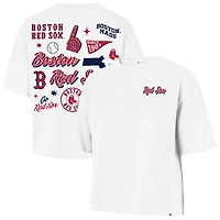 Women's '47  White Boston Red Sox Collage Script Reed City T-Shirt