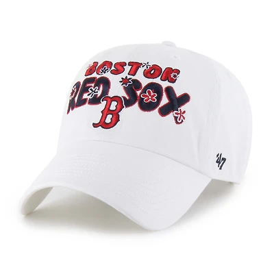 Casquette ajustable blanche « 47 Boston Red Sox Flower Power Clean Up » pour femme