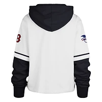 Sweat à capuche court pour femme '47 White Boston Red Sox Trifecta