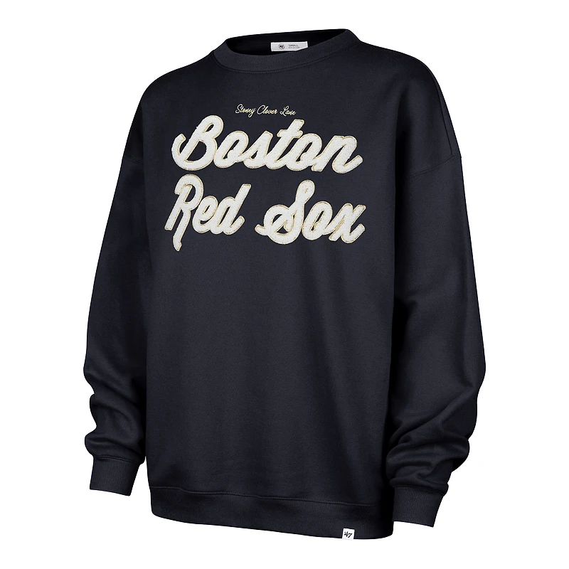 Women's '47 x Stoney Clover Lane Navy Boston Red Sox Oversized Sweatshirt