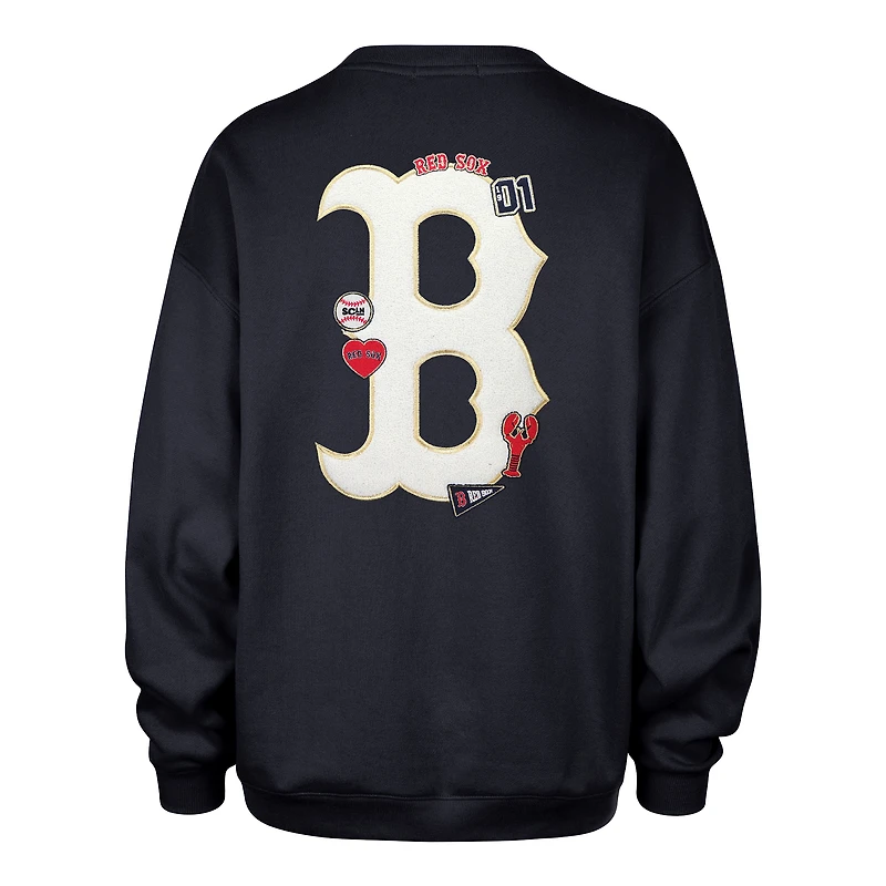 Women's '47 x Stoney Clover Lane Navy Boston Red Sox Oversized Sweatshirt
