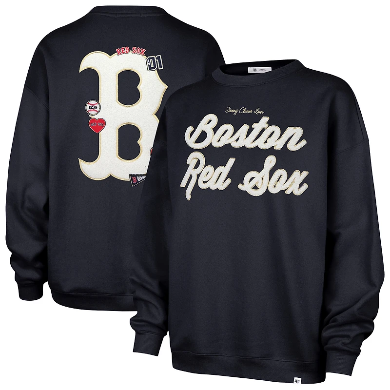 Women's '47 x Stoney Clover Lane Navy Boston Red Sox Oversized Sweatshirt