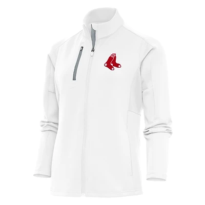 Women's Antigua White Boston Red Sox Logo Generation Full-Zip Jacket