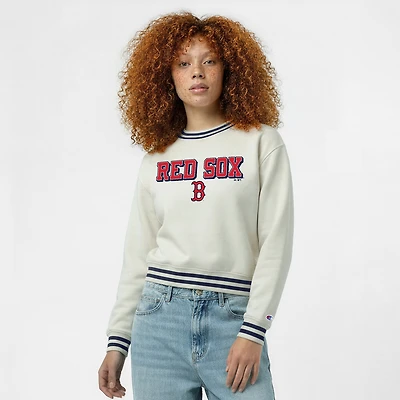 Women's Champion  Cream Boston Red Sox Reverse Weave Sweatshirt