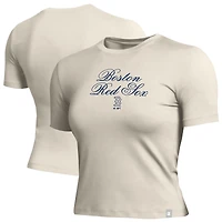 T-shirt court ajusté doux au toucher Champion crème pour femme, Boston Red Sox