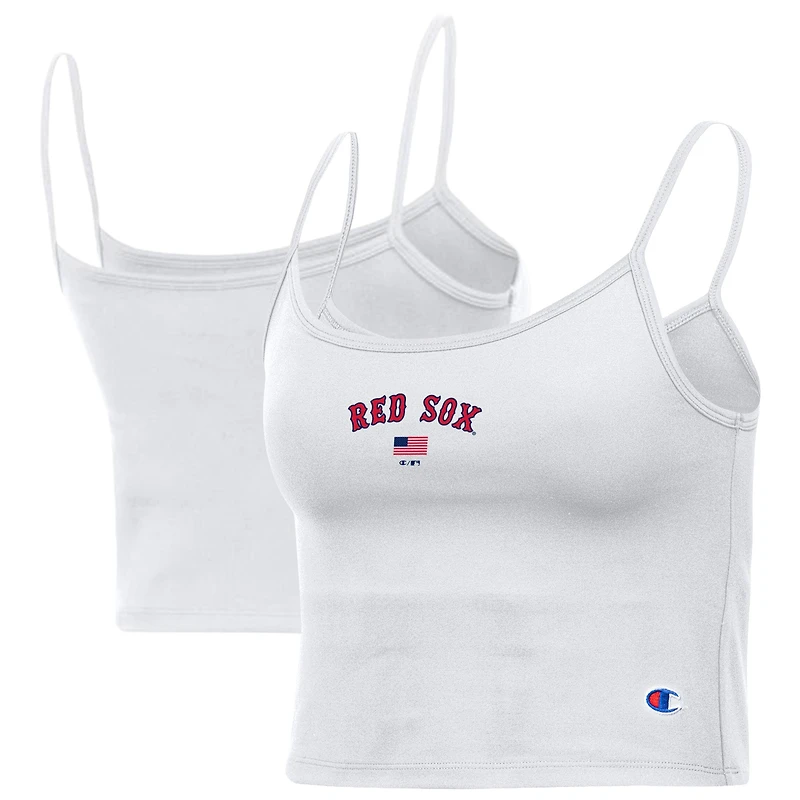 Women's Champion White Boston Red Sox America Scoop Tank Top