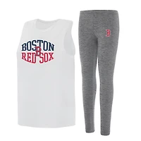 Women's Concepts Sport Charcoal/White Boston Red Sox Contend Tank & Leggings Set
