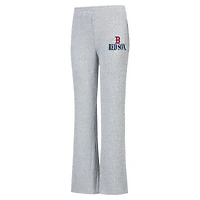Pantalon évasé en tricot côtelé Juniper Boston Red Sox gris Concepts Sport pour femme