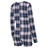 Combinaison en tricot à col V carreaux Ashford Boston Red Sox bleu marine Concepts Sport pour femme