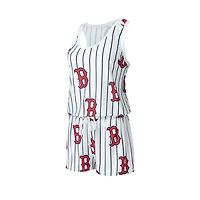 Women's Concepts Sport White Boston Red Sox Reel Pinstripe Knit Romper