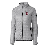 Doudoune zippée intégrale PrimaLoft Eco Rainier des Boston Red Sox pour femme, grise, Cutter & Buck