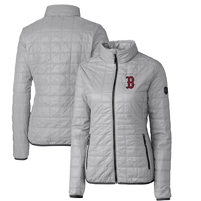Doudoune zippée intégrale PrimaLoft Eco Rainier des Boston Red Sox pour femme, grise, Cutter & Buck