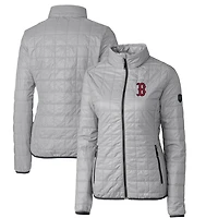 Doudoune zippée intégrale PrimaLoft Eco Rainier des Boston Red Sox pour femme, grise, Cutter & Buck