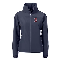 Veste zippée intégrale en tissu recyclé Boston Red Sox Charter pour femme, bleu marine, Cutter & Buck