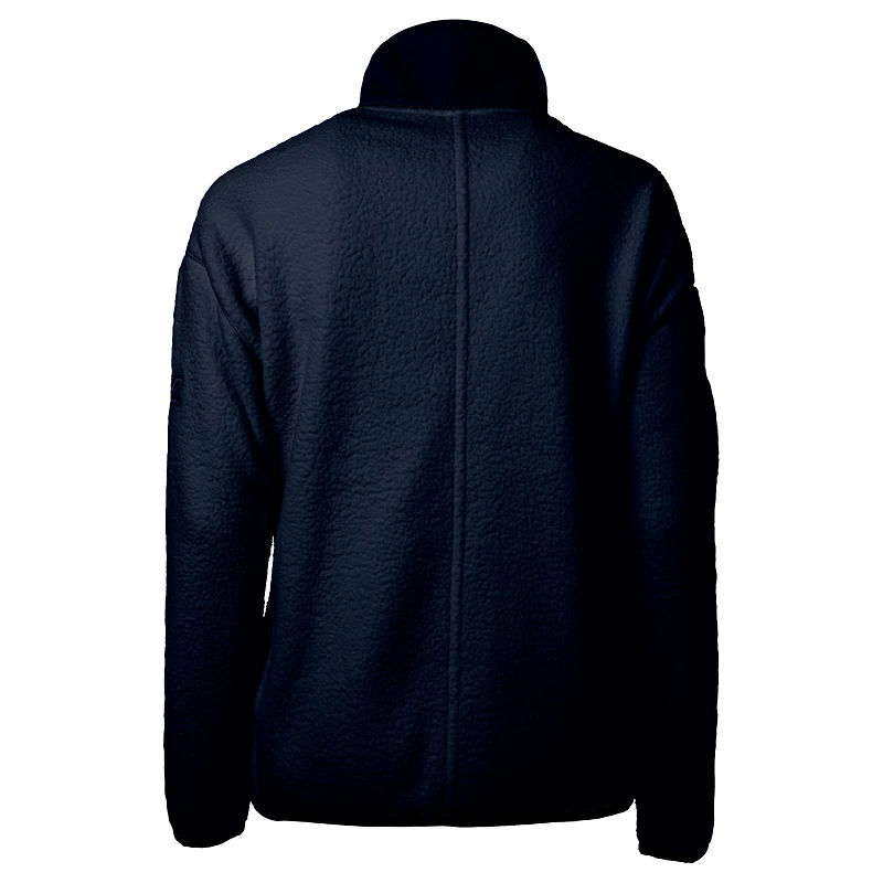 Veste zippée intégrale en sherpa écologique City Connect Cascade des Boston Red Sox pour femme Cutter & Buck bleu marine