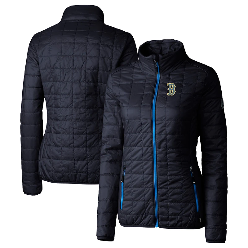 Doudoune isolante entièrement zippée PrimaLoft Eco Rainier pour femme, bleu marine, des Boston Red Sox City Connect Cutter & Buck