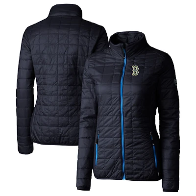 Doudoune isolante entièrement zippée PrimaLoft Eco Rainier pour femme, bleu marine, des Boston Red Sox City Connect Cutter & Buck