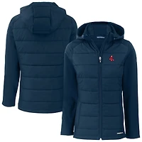Veste à capuche entièrement zippée en softshell recyclée Evoke Hybrid Eco pour femme, bleu marine, des Boston Red Sox Cutter & Buck