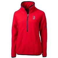 Veste en polaire sherpa écologique à demi-fermeture éclair pour femme Cutter & Buck Red Boston Sox Americana Logo Cascade