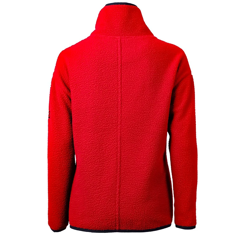 Veste en polaire sherpa écologique à demi-fermeture éclair pour femme Cutter & Buck Red Boston Sox Americana Logo Cascade