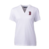 Haut à col en V extensible DryTec Forge pour femme, blanc, Cutter & Buck, Boston Red Sox