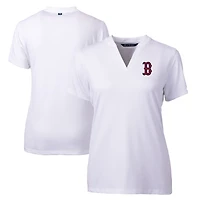 Haut à col en V extensible DryTec Forge pour femme, blanc, Cutter & Buck, Boston Red Sox
