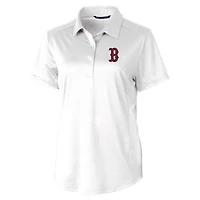 Women's Cutter & Buck White Boston Red Sox Prospect Textured Stretch Polo