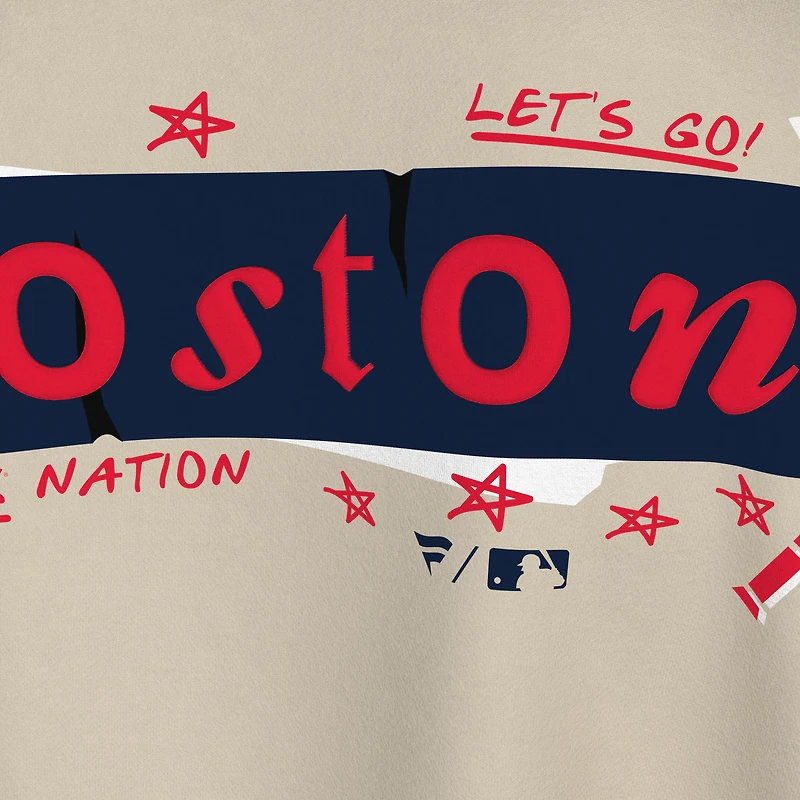 Sweat-shirt polaire beige à graffiti Boston Red Sox pour femme de Fanatics