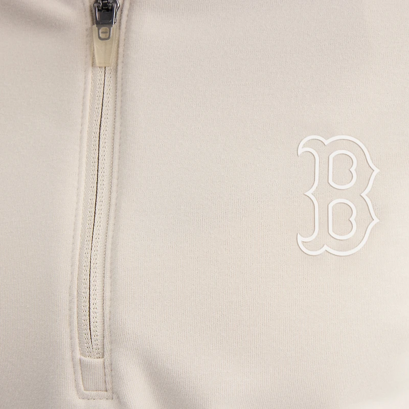 Pull oversize à demi-zip en mélange de trois matières, gris Boston Red Sox, la marque Fanatics, pour femme