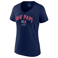 T-shirt à col en V graphique Fanatics David Ortiz pour femmes, bleu marine, Boston Red Sox, Big Papi