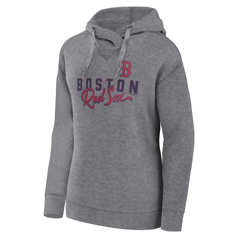 Women's Fanatics Heather Gray Boston Red Sox Script Favorite Lightweight Pullover Hoodie