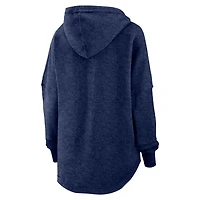 Women's Fanatics Heather Navy Boston Red Sox Luxe Pullover Hoodie