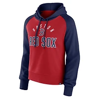 Sweat à capuche Pop Fly Fanatics pour femmes, bleu marine/rouge, Boston Red Sox