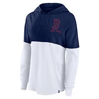 Sweat à capuche Fanatics bleu marine/blanc Boston Red Sox Backup Option pour femme