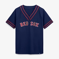 T-shirt raglan à col en V Fanatics Navy Boston Red Sox Diva Race Ahead pour femme