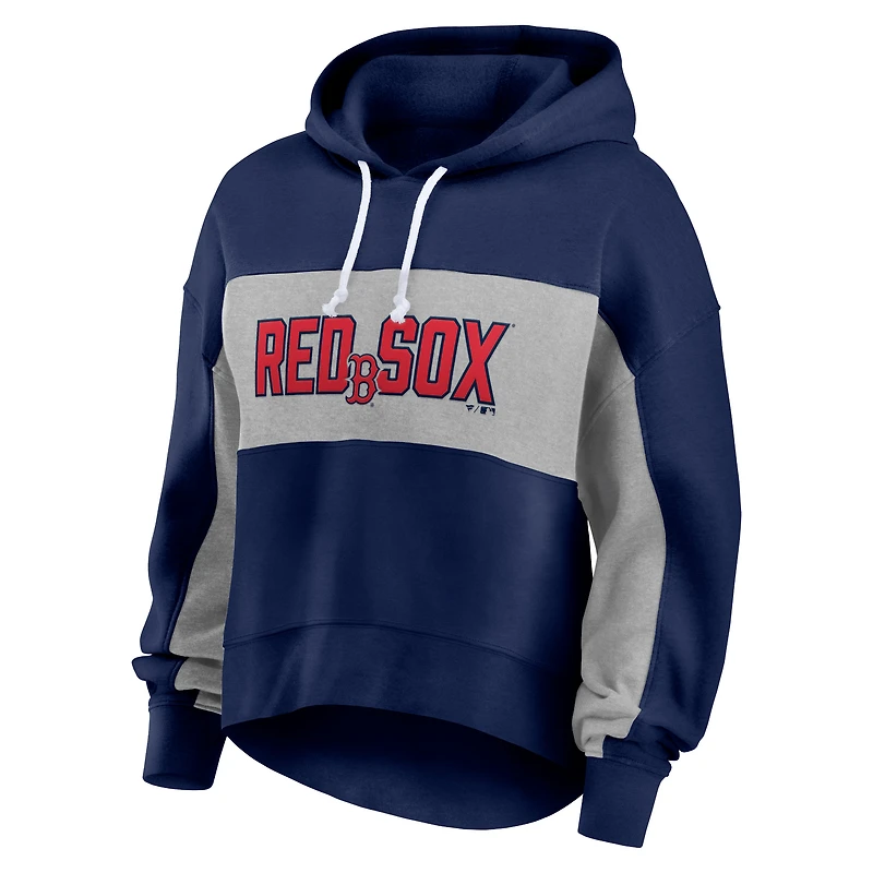 Sweat à capuche rempli de feuilles statistiques Fanatics pour femmes, bleu marine