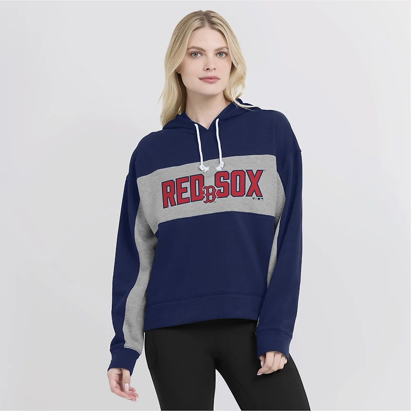 Sweat à capuche rempli de feuilles statistiques Fanatics pour femmes, bleu marine