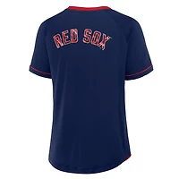 Women's Fanatics Navy Boston Red Sox League Diva Star Raglan V-Neck T-Shirt