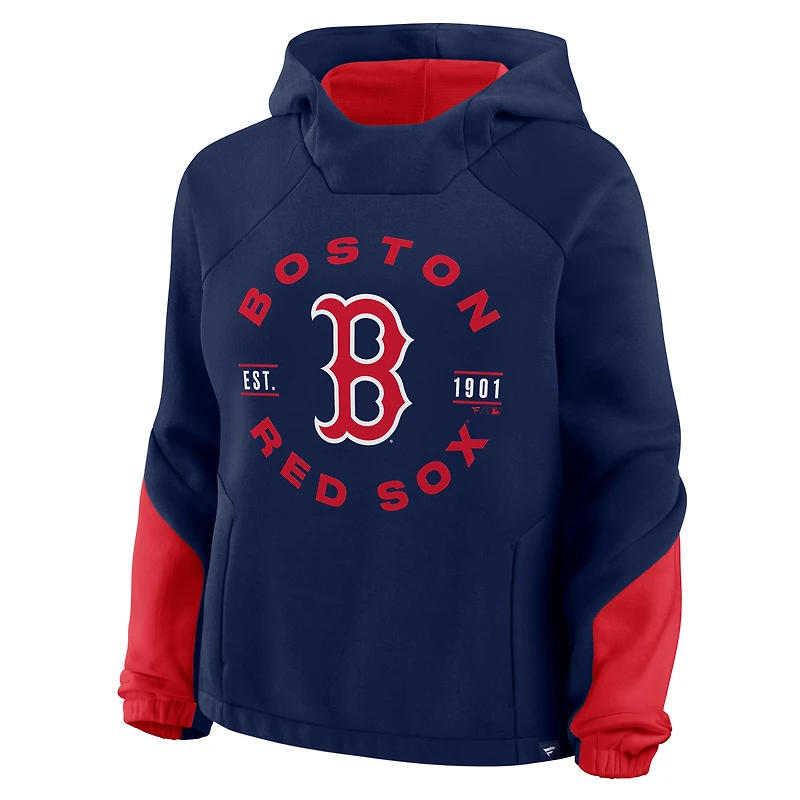 Women's Fanatics Navy Boston Red Sox Oversized Time to Win Pullover Hoodie