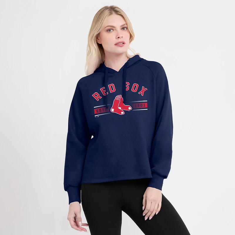 Sweat à capuche raglan Perfect Play des Red Sox de Boston Fanatics pour femmes, bleu marine