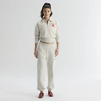 Women's Fanatics Oatmeal Heather Boston Red Sox Iconic Terry Quarter-Zip Sweatshirt