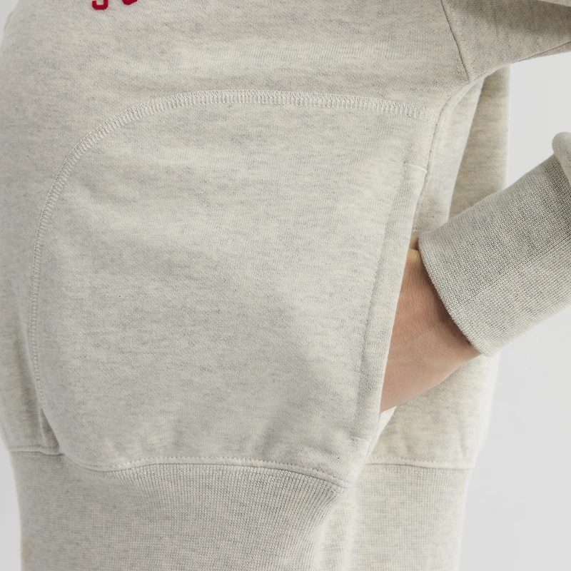 Sweat-shirt à col zippé Fanatics pour femme, couleur avoine chinée